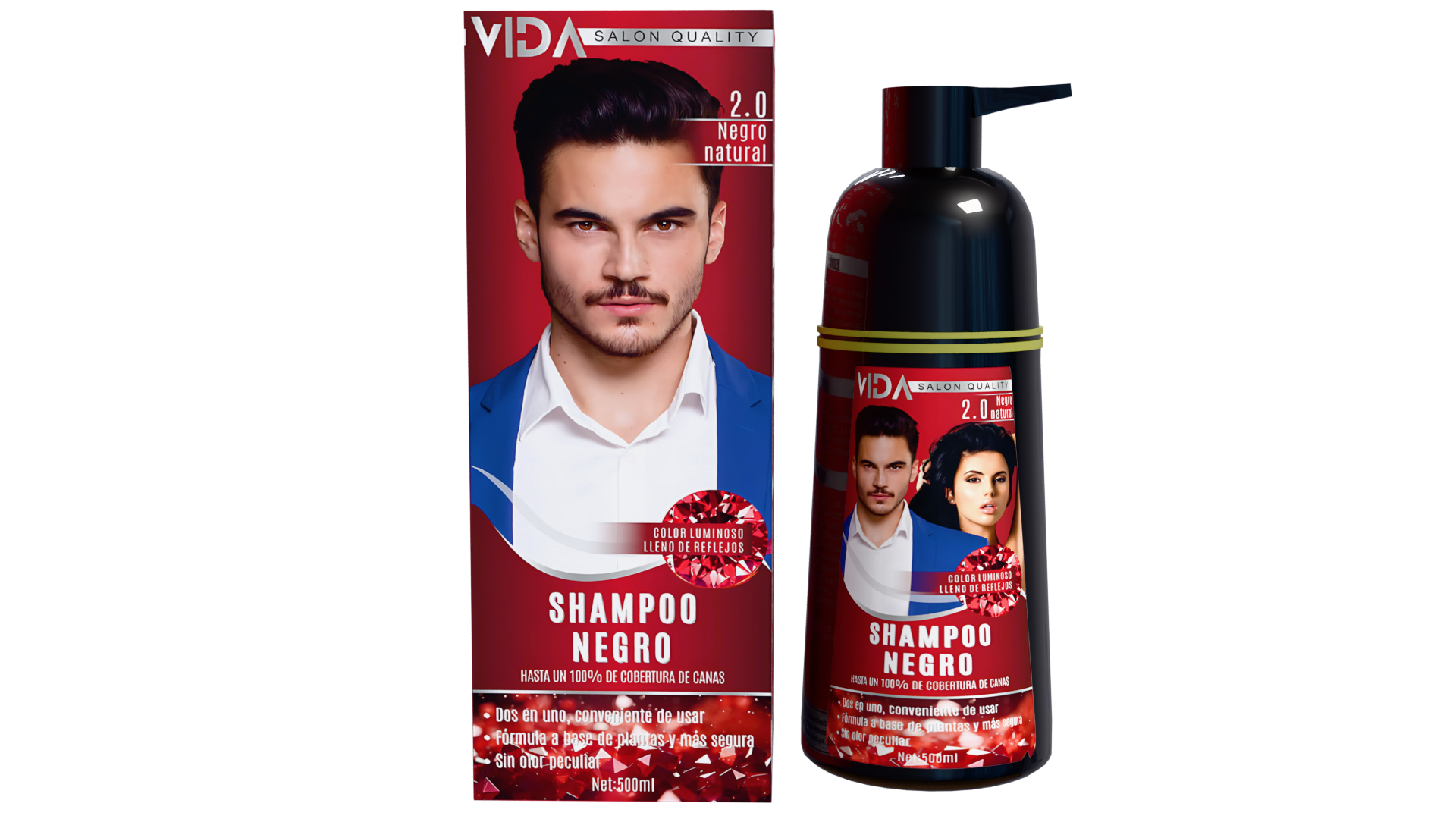 Shampoo Tinte VIDA Negro 500ml