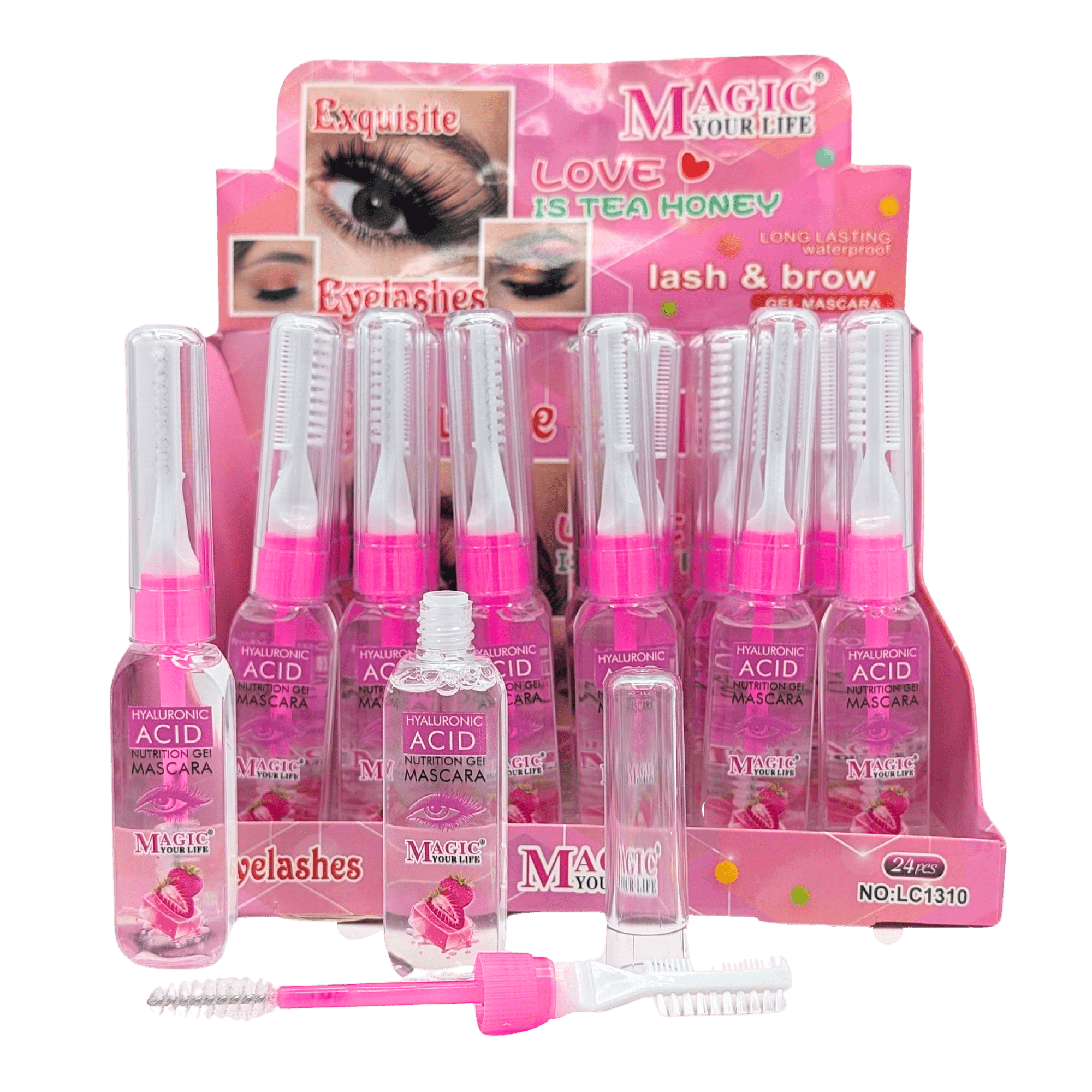 Mascara para pestañas y cejas en gel con Acido Hialuronico Magic - AjSilesLC1310